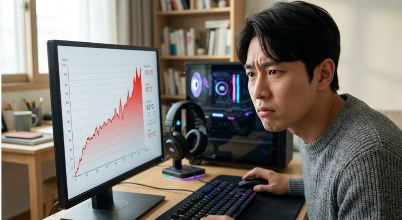 GPU 과열로 인한 강제종료를 막기 위한 점검 화면