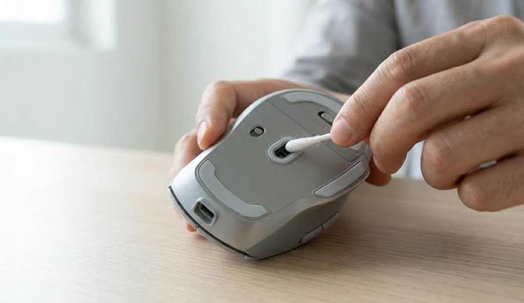마우스 센서 청소 또는 USB 포트 확인