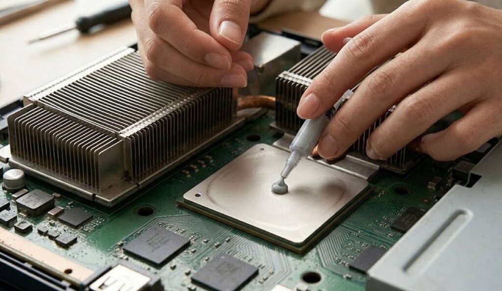 PS3 보드크리 수리를 위한 서멀 재도포 작업