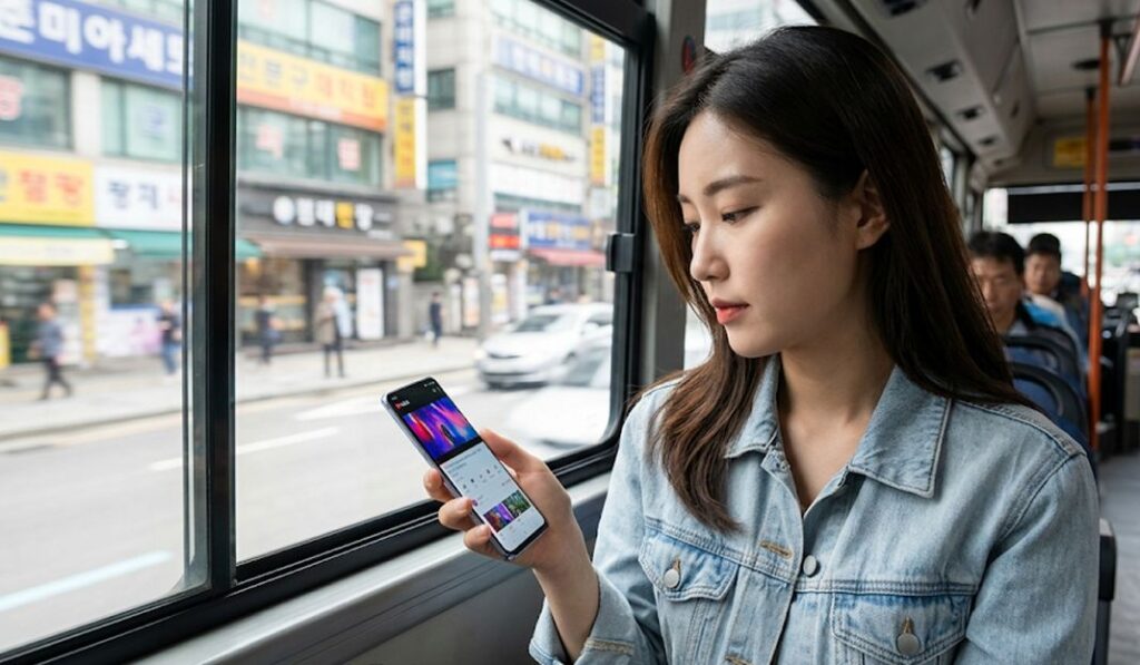 유튜브 5G 시청 중인 모습