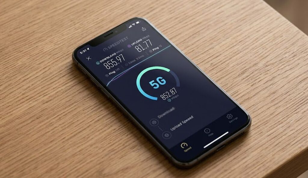 유튜브 5G 속도 측정 화면